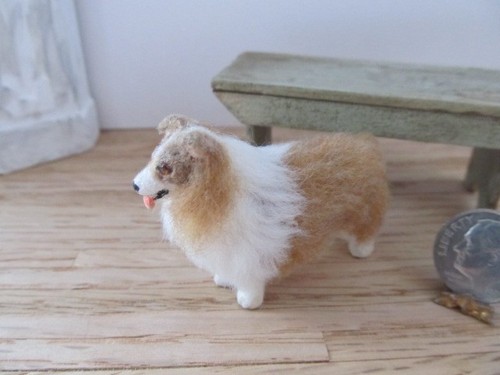 Artisan dog furred sculpted - dog,